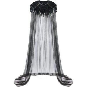 Womens Halloween Evil Queen Witch Cosplay Cloak Steampunk Black Carnival Costume